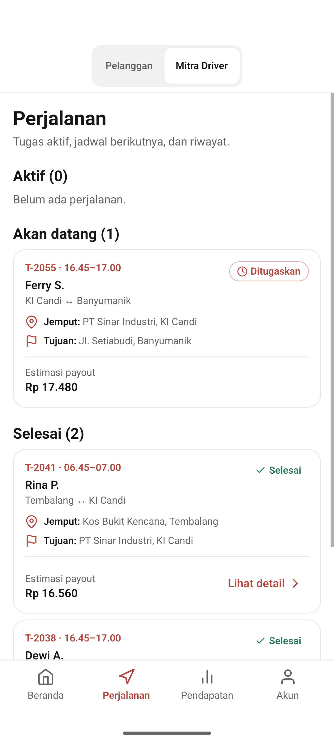 isolation trip list