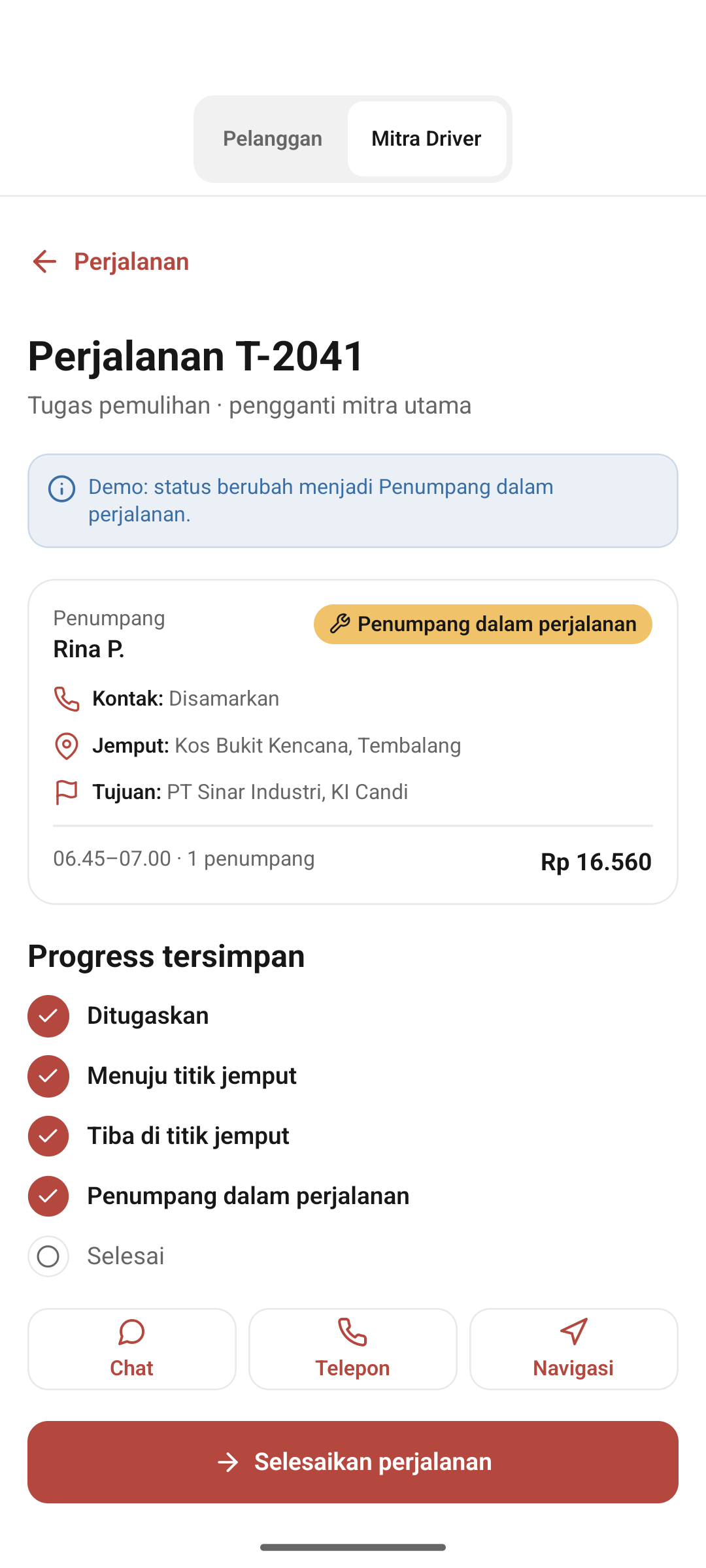 completion onboard